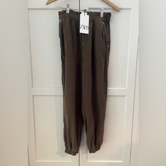 ZARA high waisted pants size XS brown NWT - Picture 1 of 7
